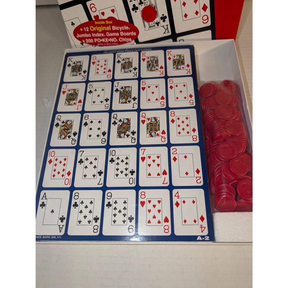 Bicycle The Original PoKeNo Card Game Complete 12 Board Set 200 Chips PO-KE-NO - Picture 2 of 4